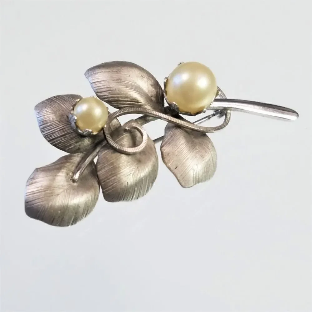 Vintage Bond Boyd Sterling Leaf Branch Brooch